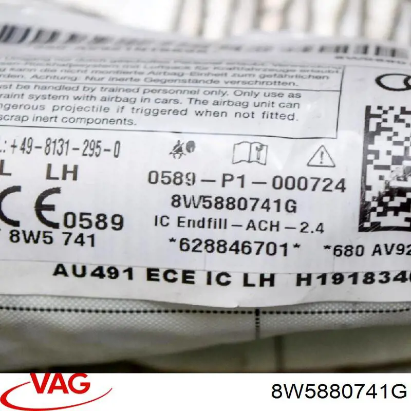 Airbag de cortina lateral izquierda VAG 8W5880741G precio, desde 222,16 EUR