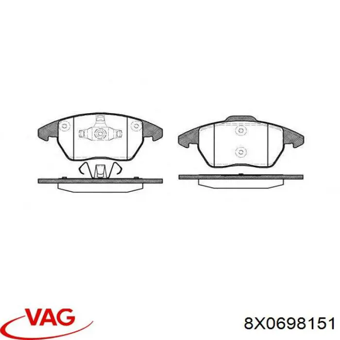 Comprar 8X0698151 VAG Pastillas delanteras de freno