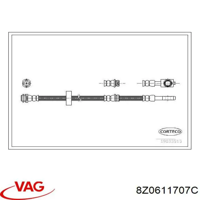 Comprar 8Z0611707C VAG Latiguillos de freno delantero
