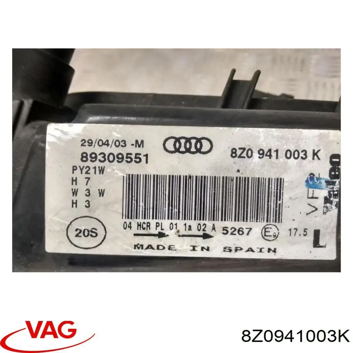 Comprar 8Z0941003K VAG Faro delantero izquierdo