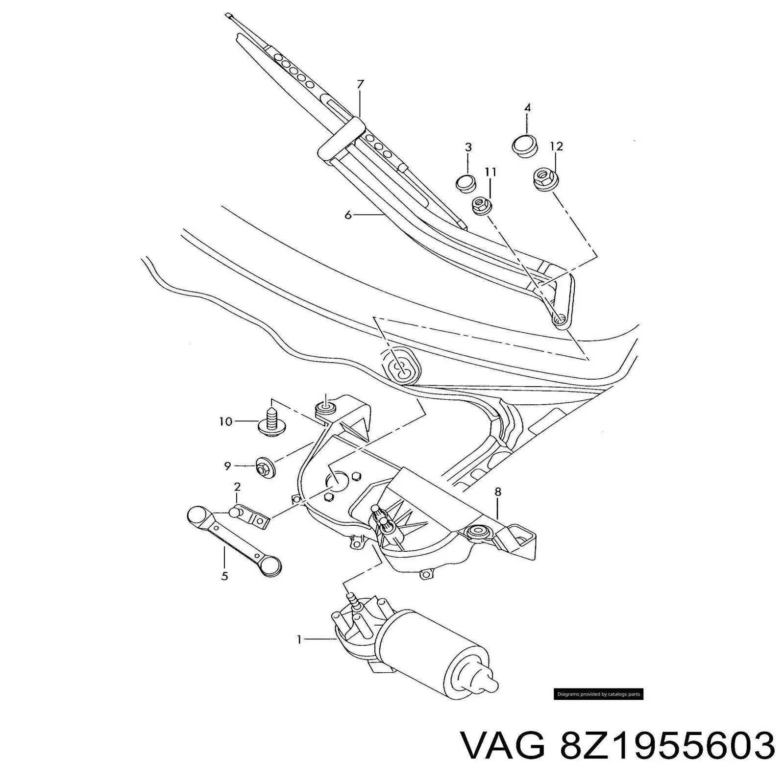Comprar 8Z1955603 VAG Varilla de limpiaparabrisas