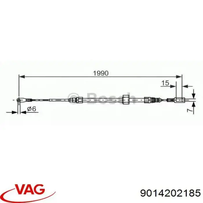 9014202185 VAG cable de freno de mano delantero