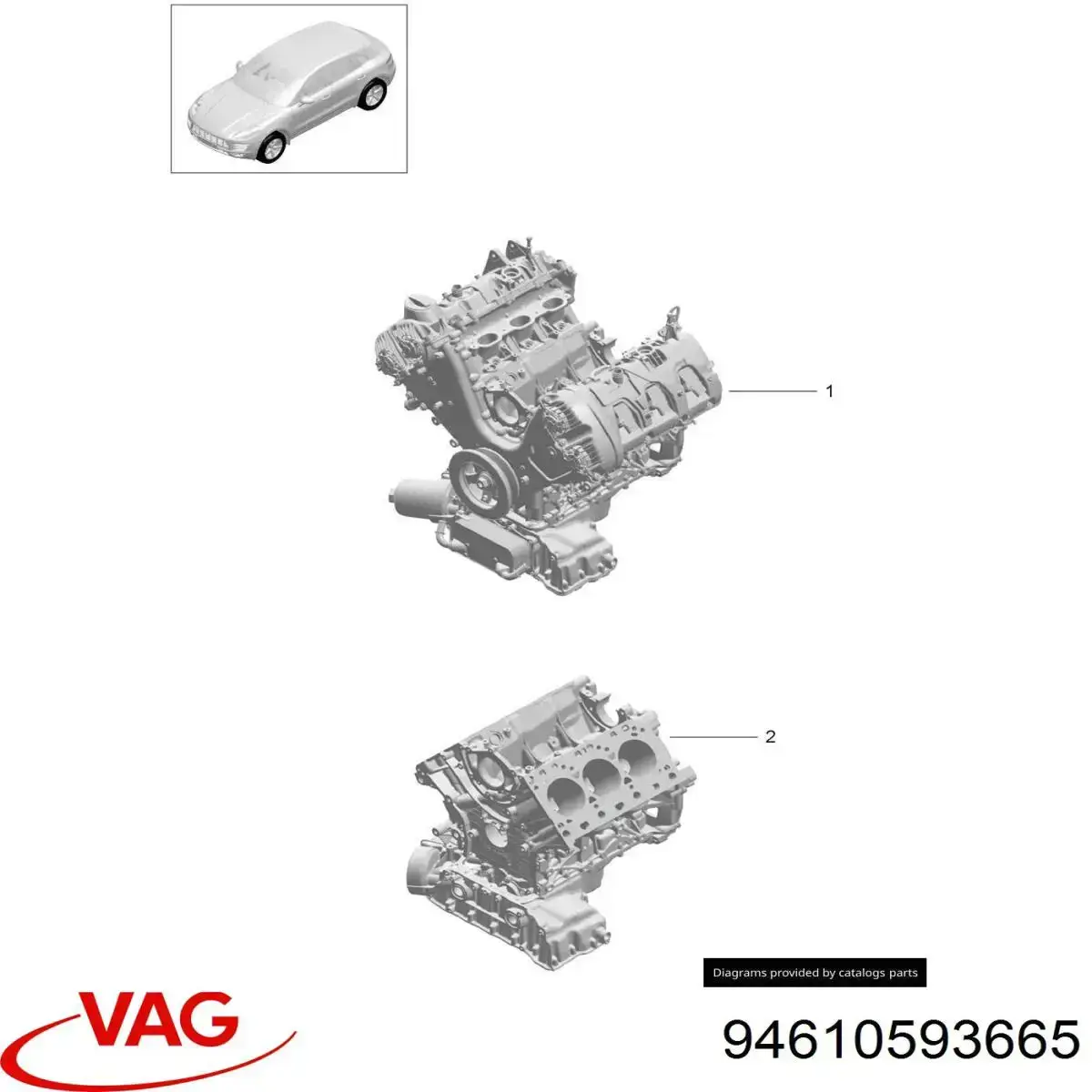 Juego derecho de junta de tapa de válvulas del motor 94610593665 VAG