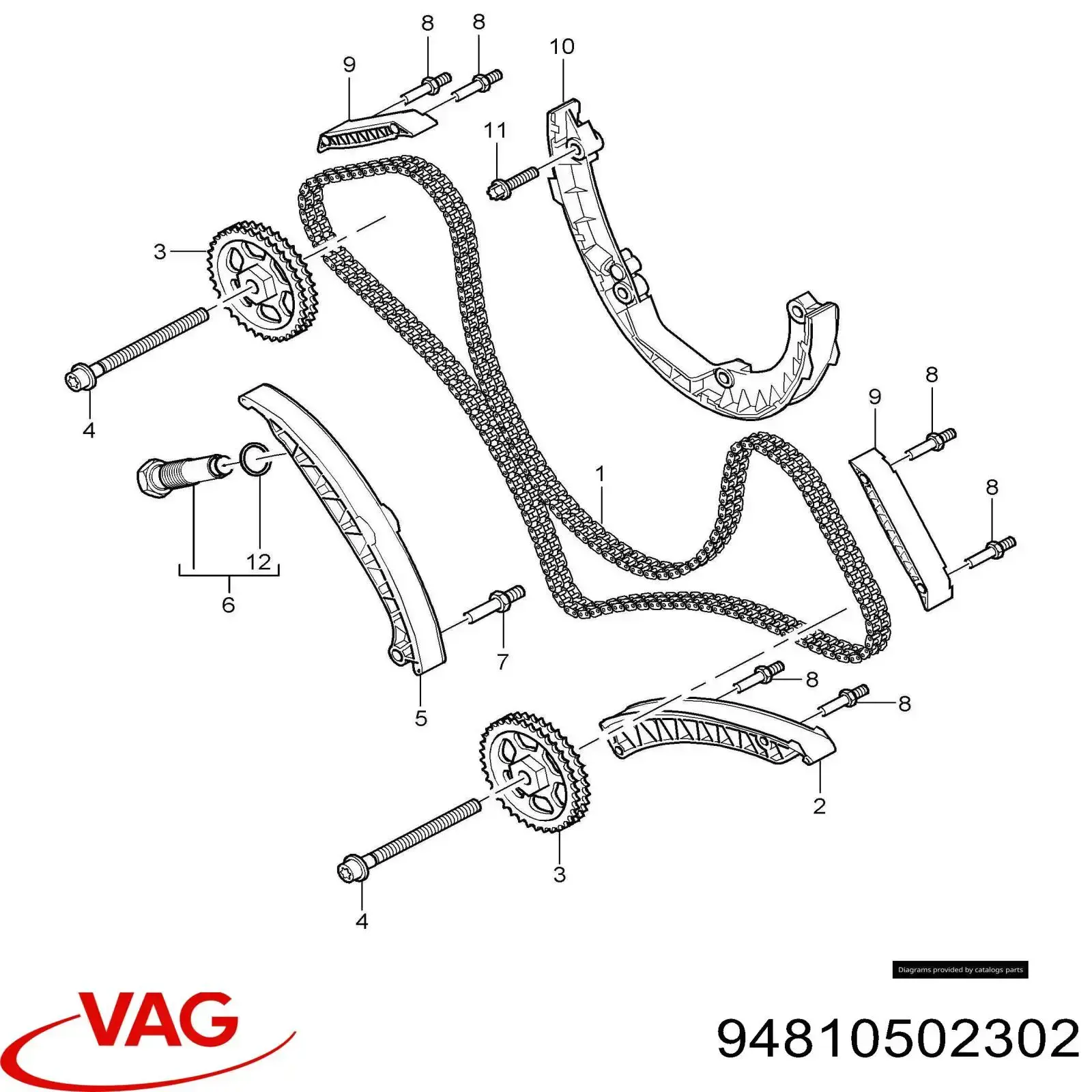 Comprar Guía tensora interior en U de la cadena de distribución Porsche Cayenne  955
