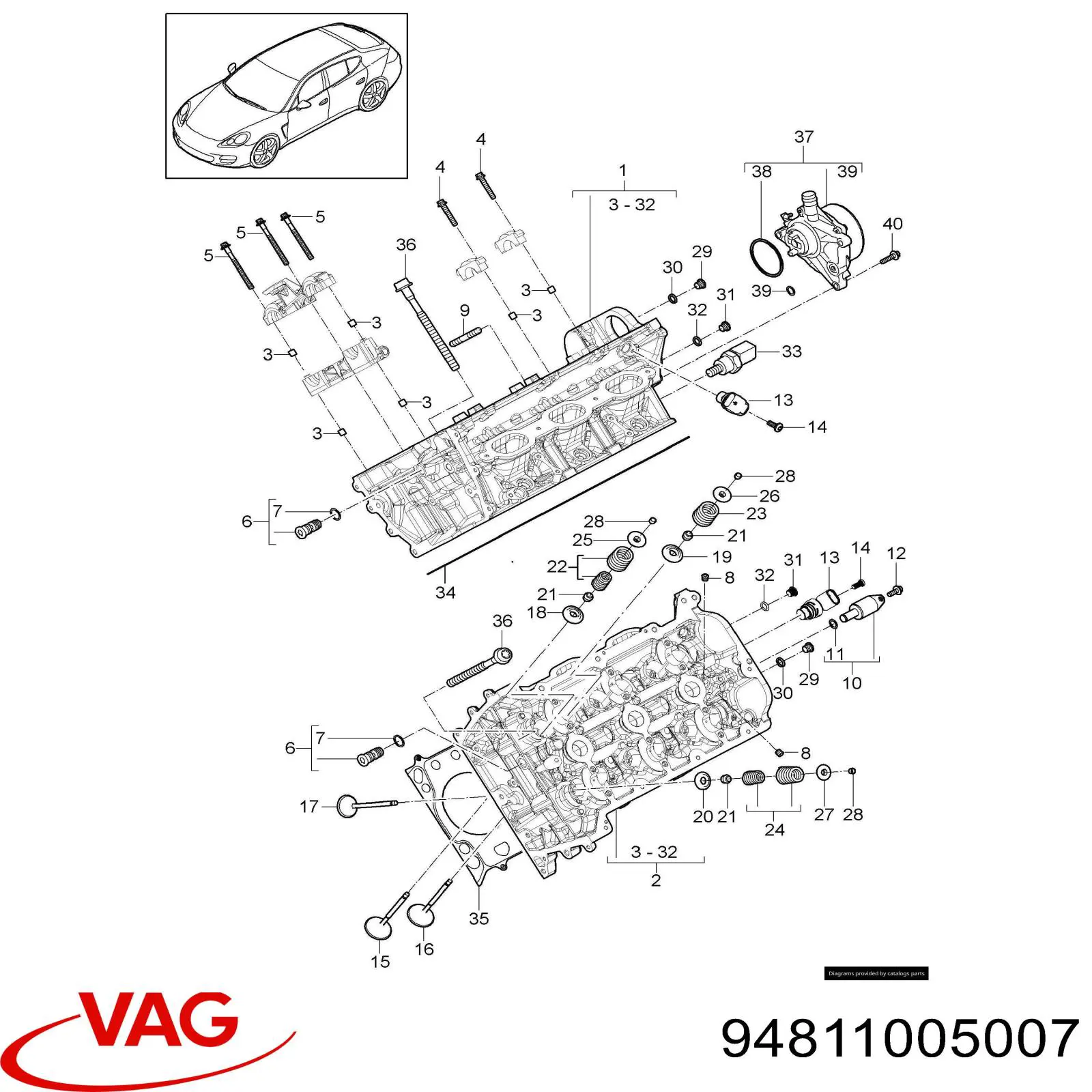 Bomba de vacío 94811005007 VAG