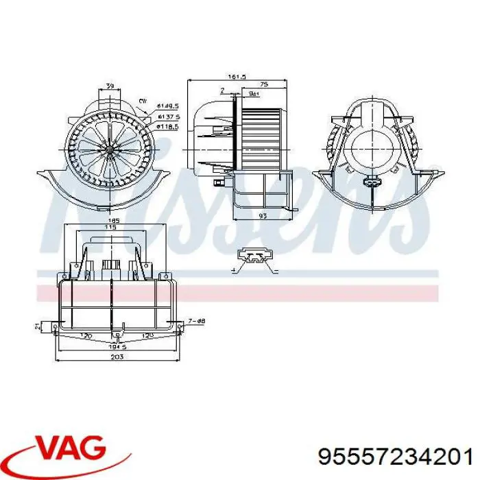 95557234201 VAG ventilador habitáculo