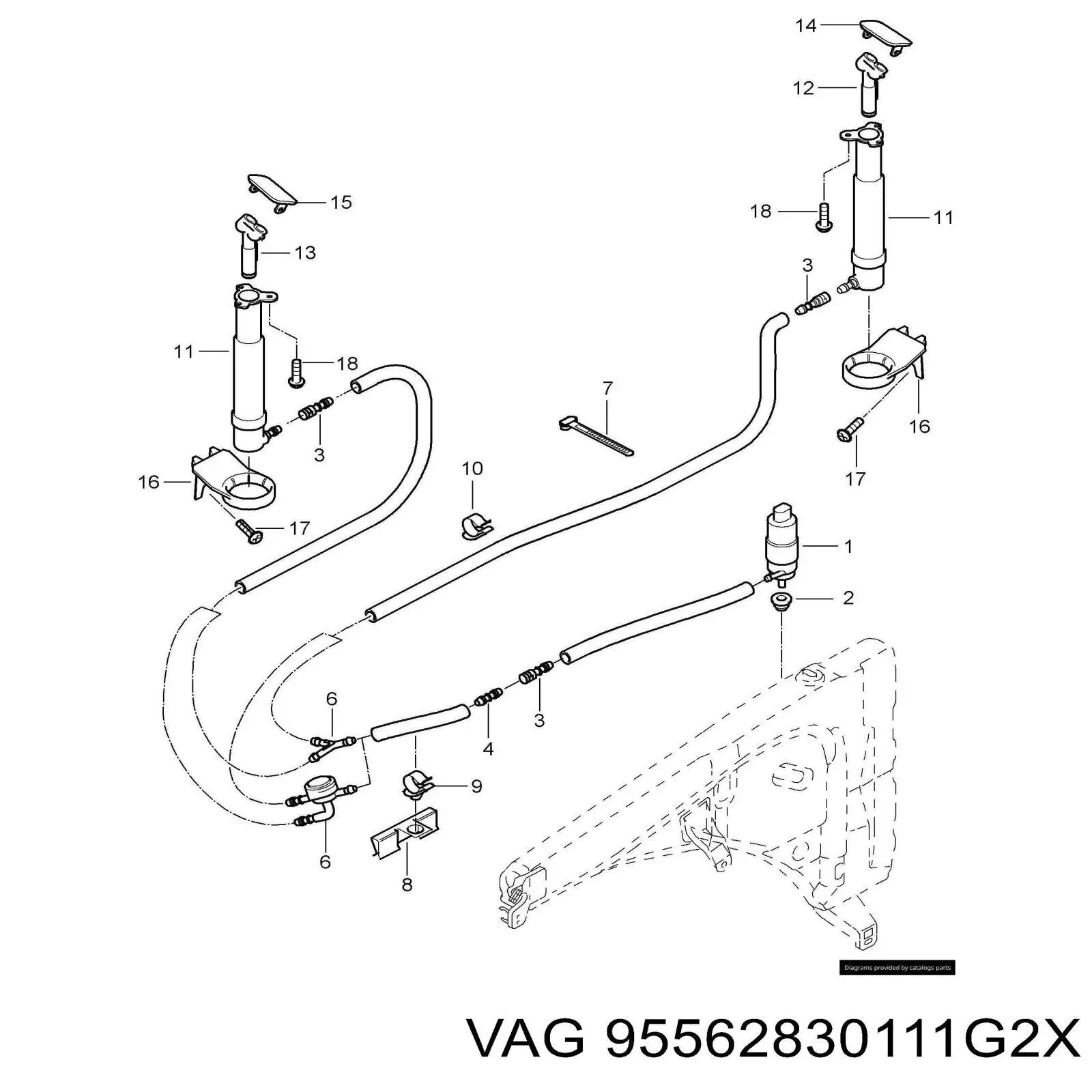 95562830111G2X VAG tapa de boquilla lavafaros