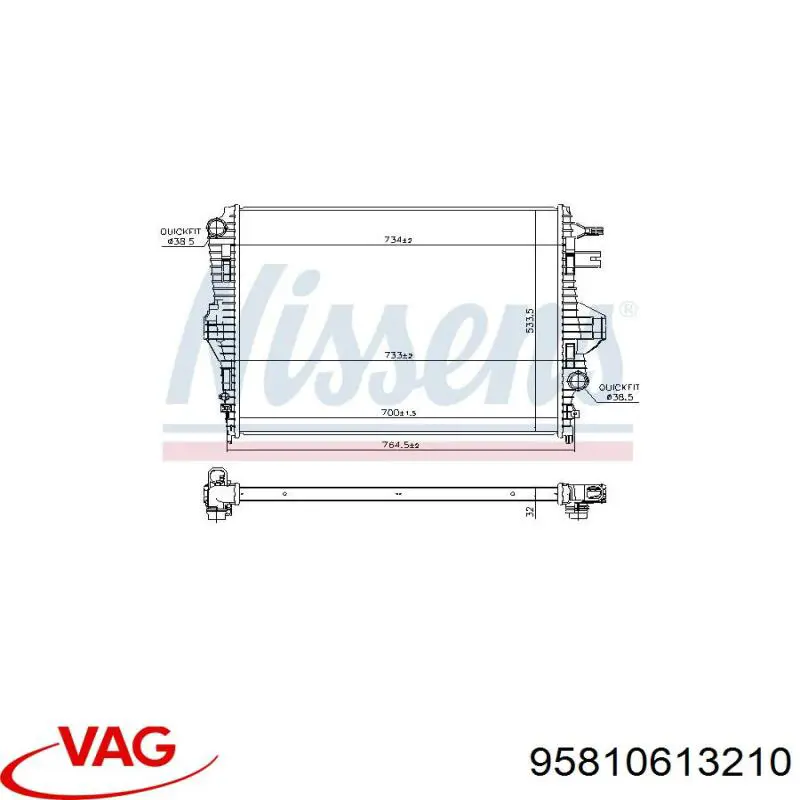 Comprar 95810613210 VAG Radiador de auto