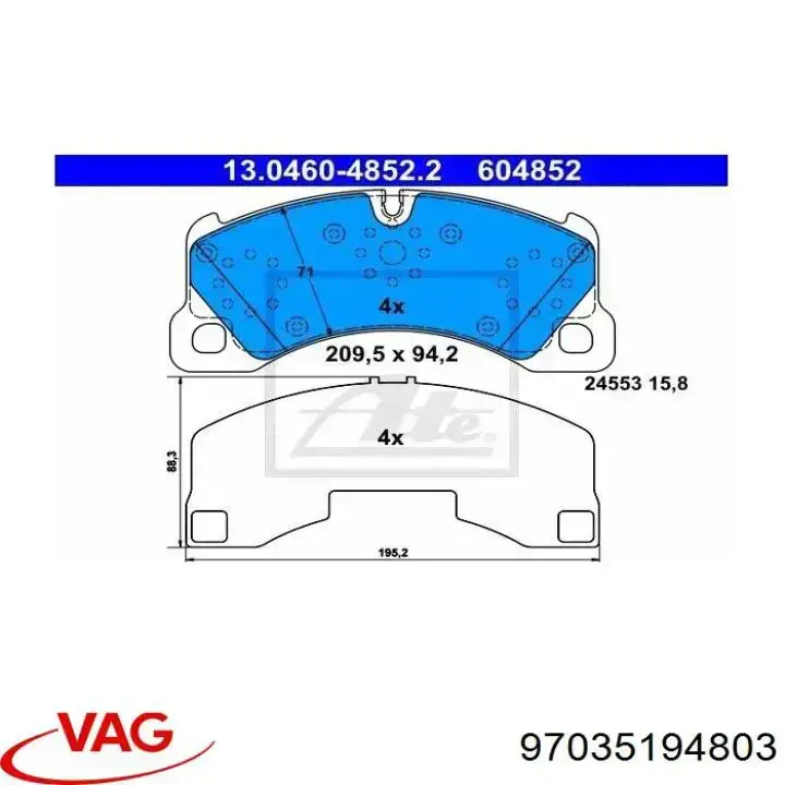 97035194803 VAG pastillas de freno delanteras