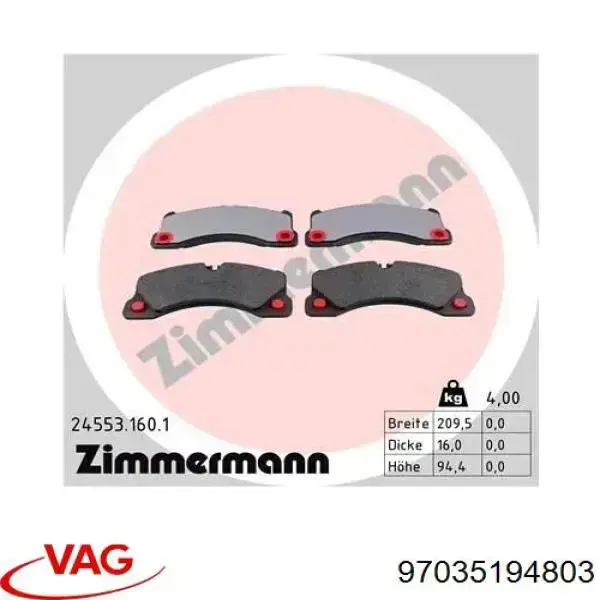 Pastillas freno delanteras VAG 97035194803 precio, desde 70,20 EUR