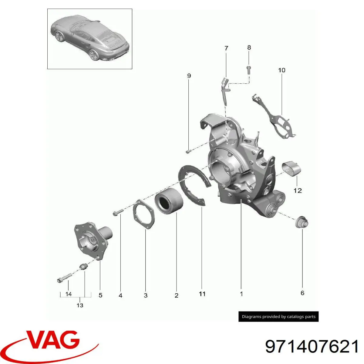 971407621 VAG cojinete de rueda delantero/trasero