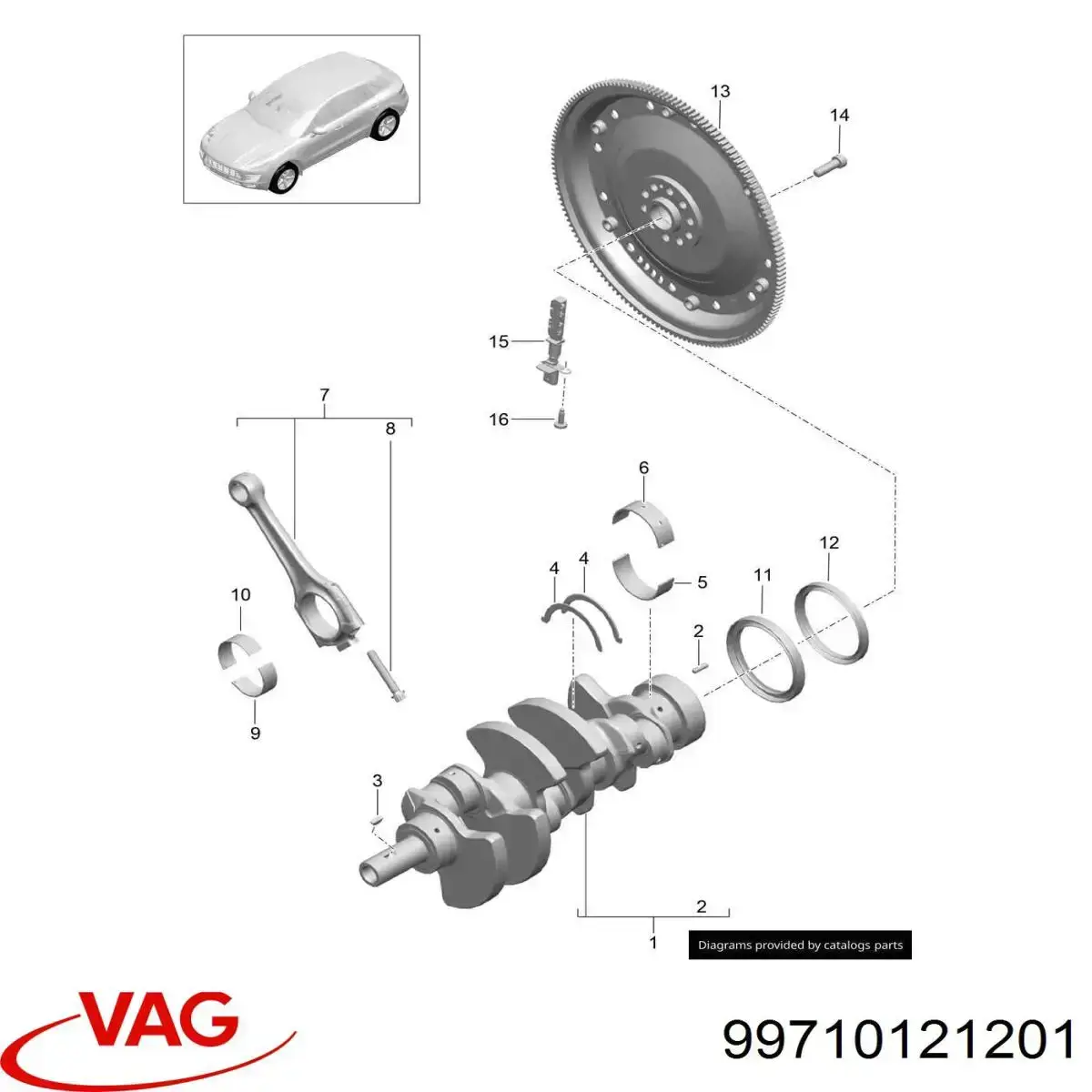 99710121201 VAG anillo retén, cigüeñal