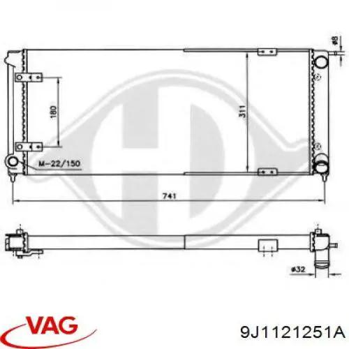 Radiador de refrigeración del motor izquierdo 9J1121251A VAG