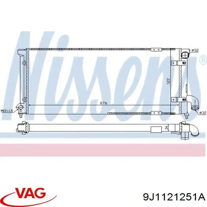 Comprar 9J1121251A VAG Radiador de refrigeración del motor izquierdo