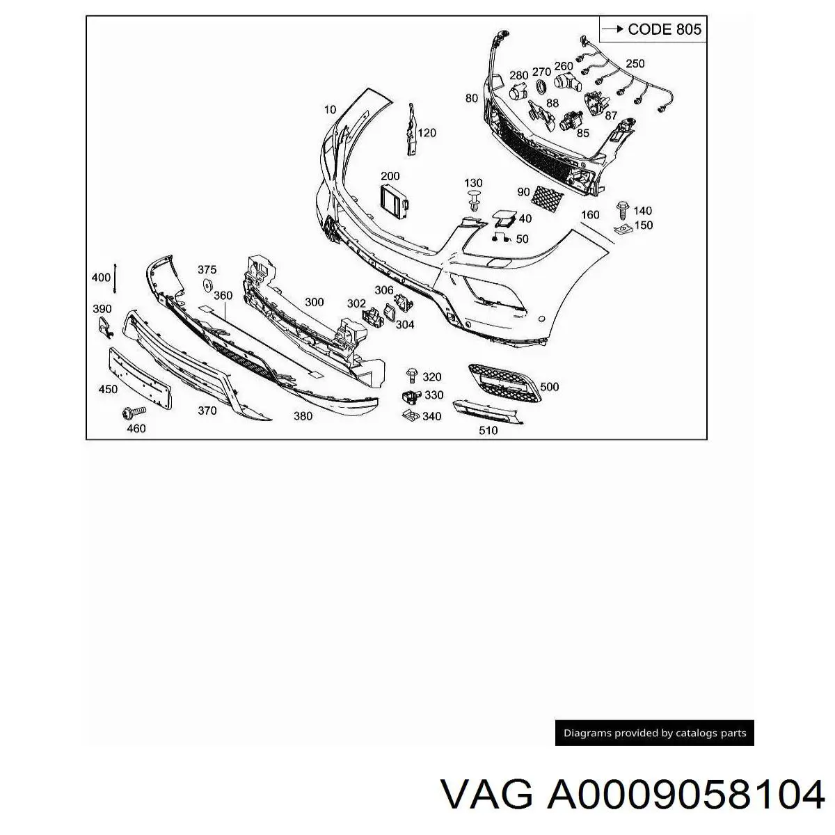 A0009058104 VAG sensor de distancia por radar