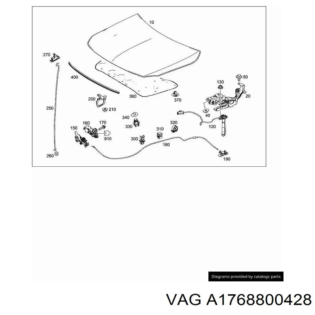 Bisagra derecha del capó VAG A1768800428 precio, desde 71,89 EUR