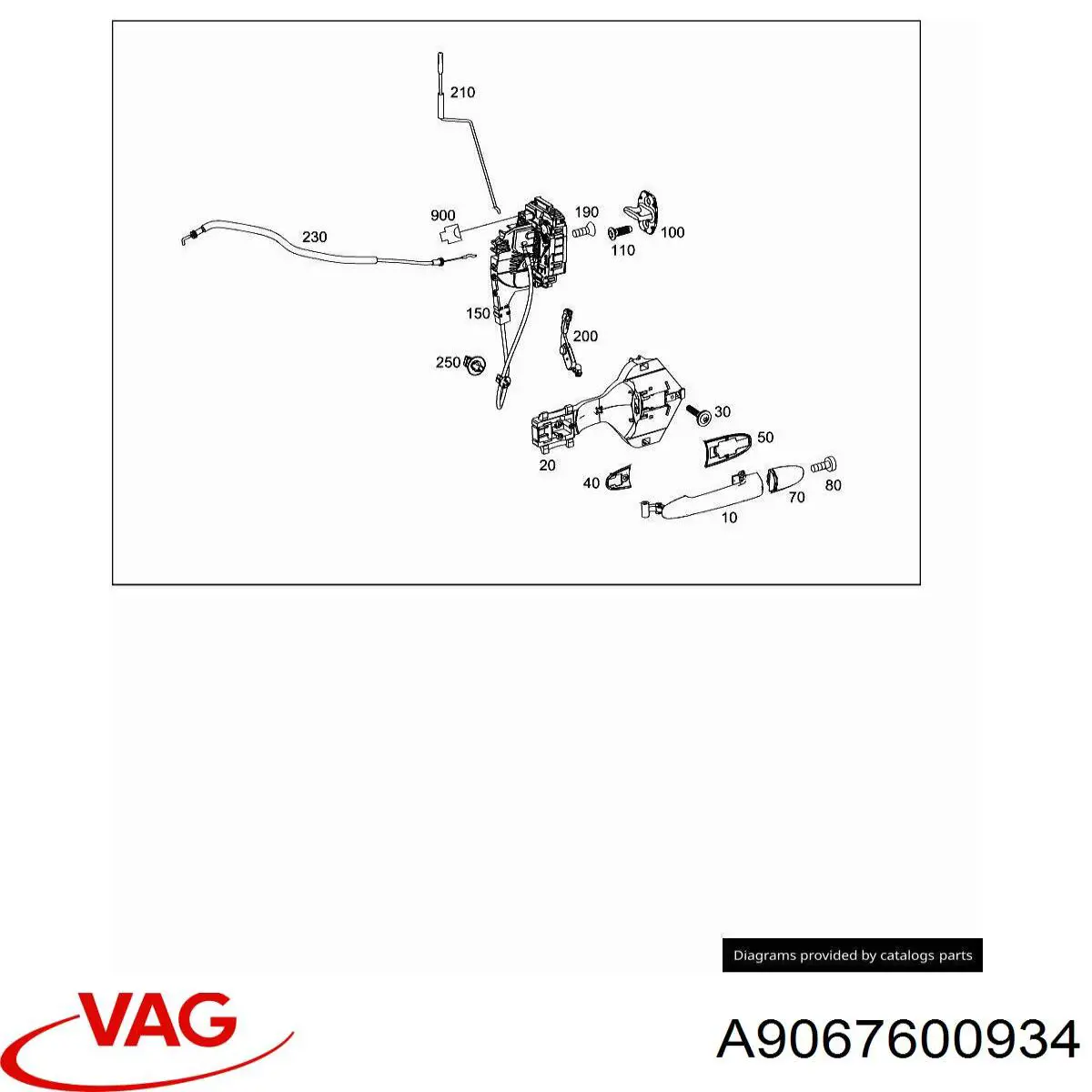 Soporte de manija exterior de puerta delantera izquierda VAG A9067600934 precio, desde 32,65 EUR