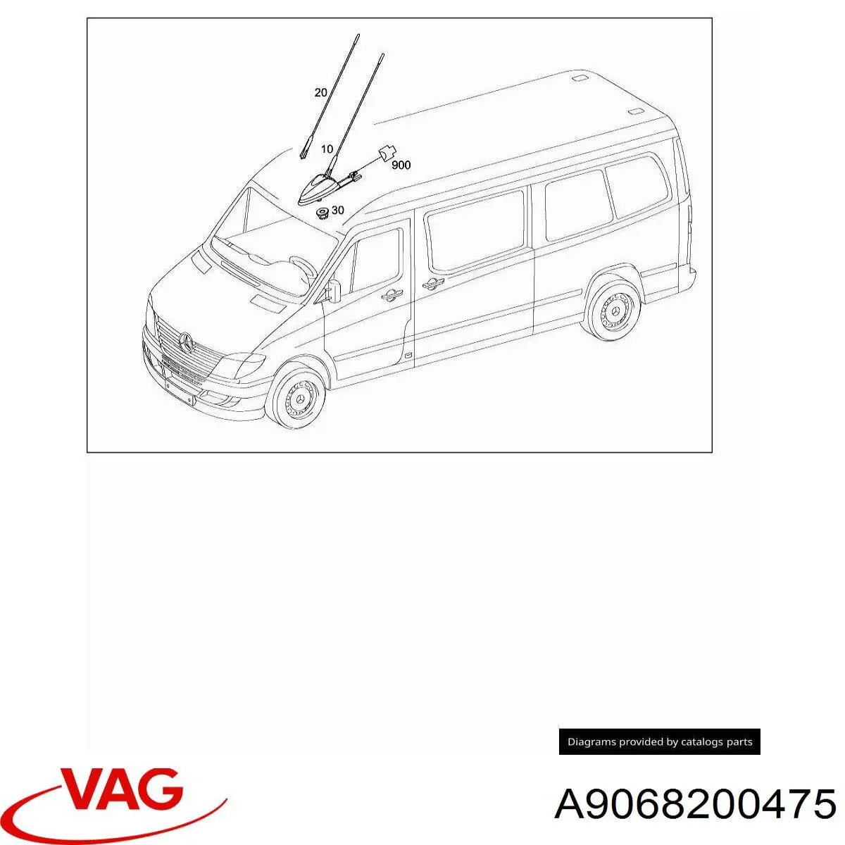 A9068200475 VAG Antena de tiburón