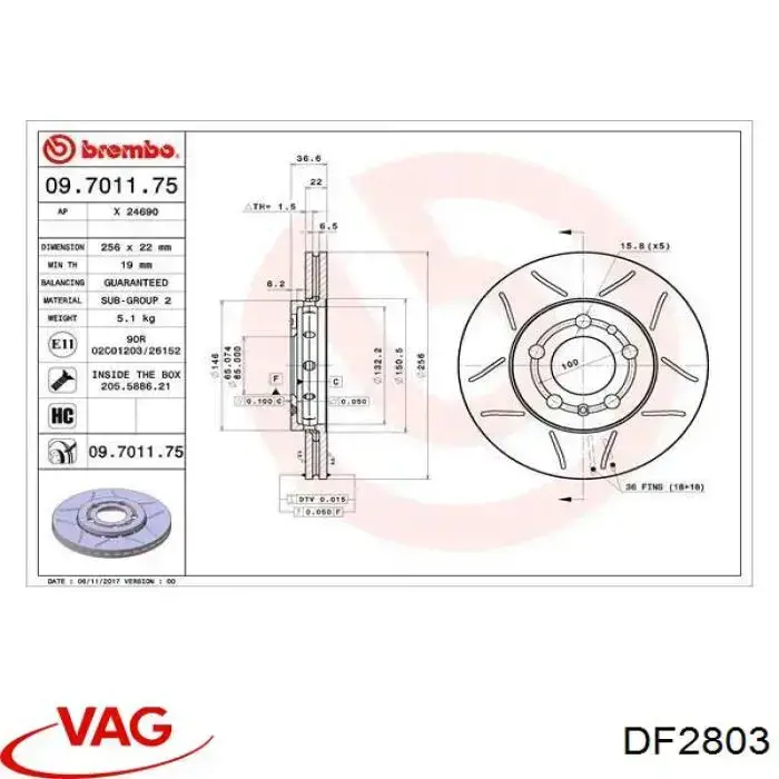 Frenos delanteros VAG DF2803 precio, desde 28,16 EUR