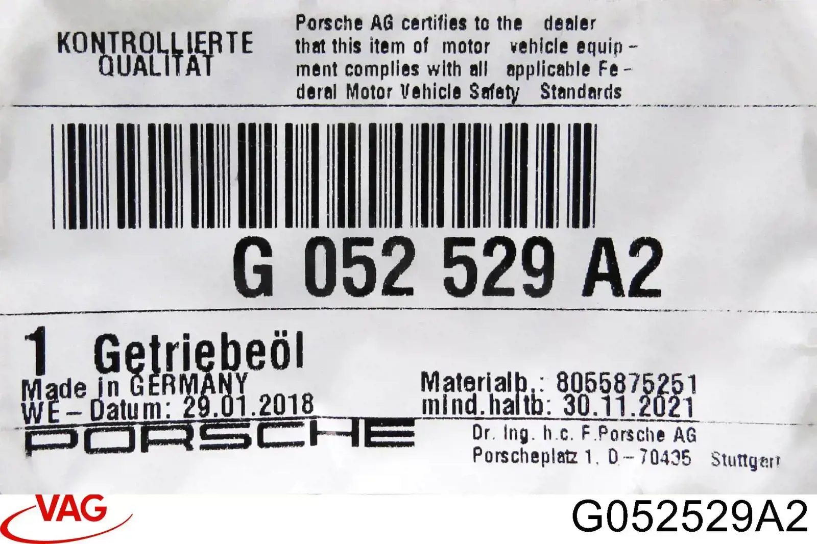Aceite caja de cambios G052529A2 VAG