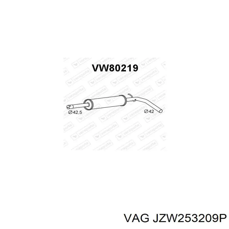 Silenciador central VAG JZW253209P precio, desde 46,90 EUR