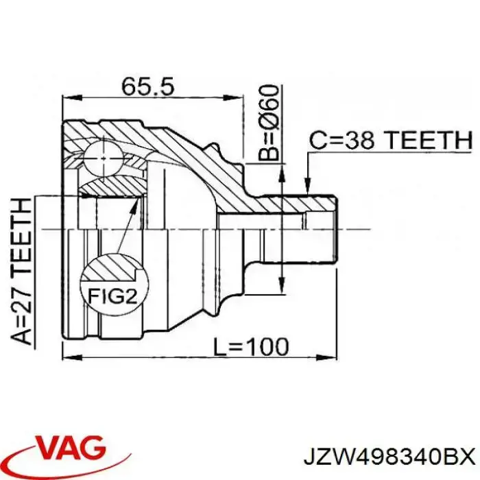 JZW498340BX VAG Junta homocinética