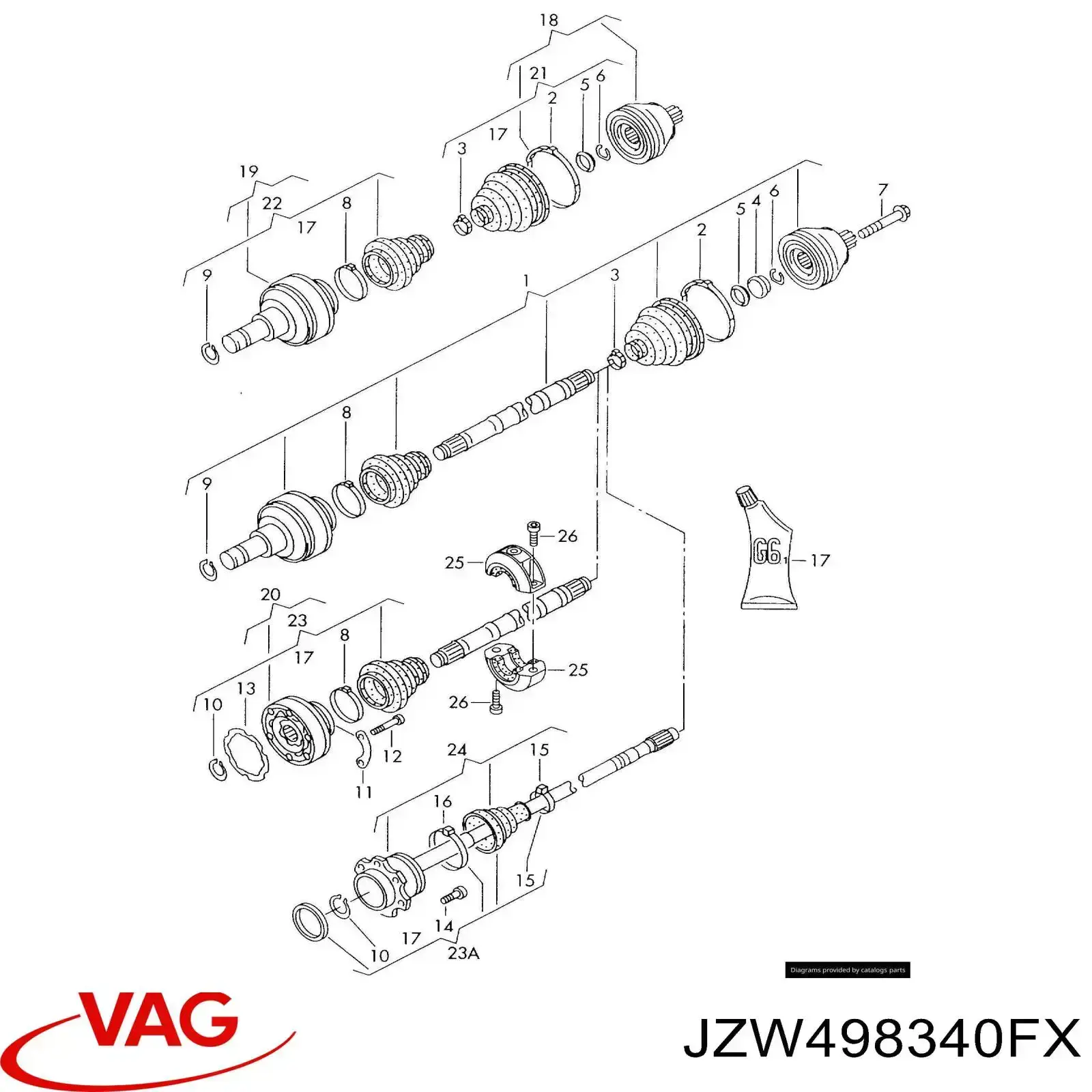 Comprar JZW498340FX VAG Junta homocinetica