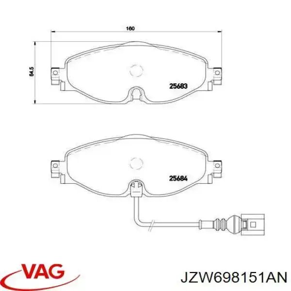 Pastillas de freno delanteras Volkswagen Tiguan 1 5N1, 5N2