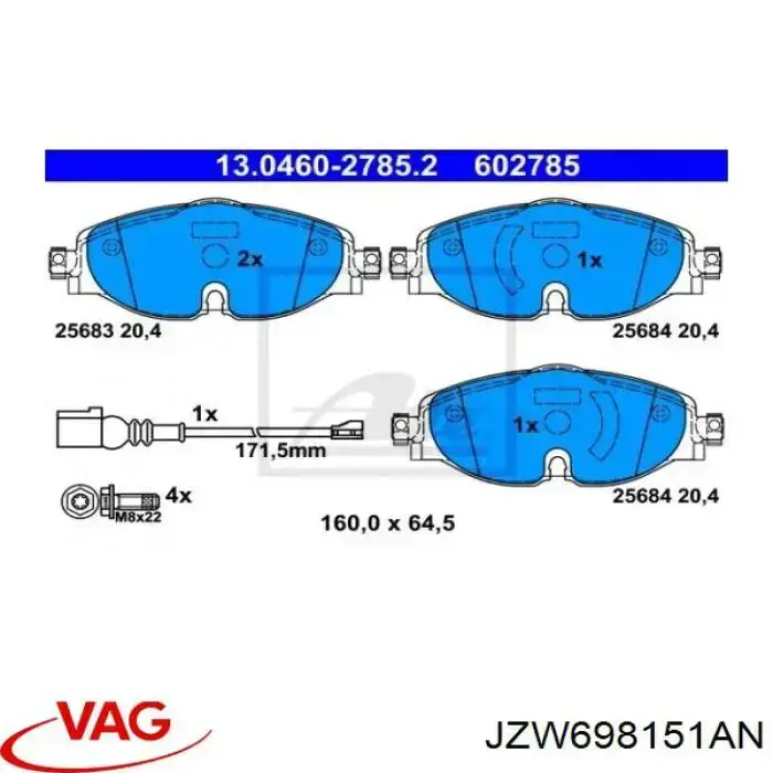 Pastillas de freno delanteras Volkswagen Tiguan 1 5N1, 5N2