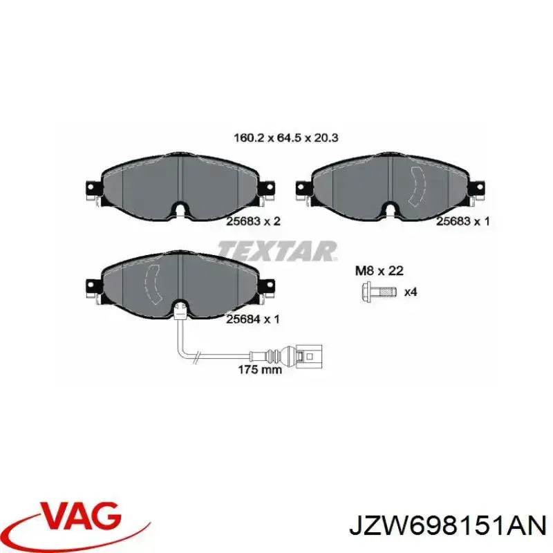 Pastillas de freno delanteras Volkswagen Tiguan 1 5N1, 5N2