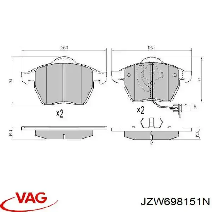 Pastillas de freno delanteras Audi A6 4F2