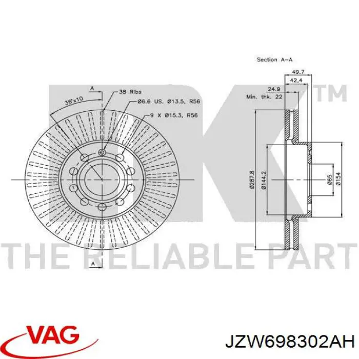 JZW698302CF VAG Discos
