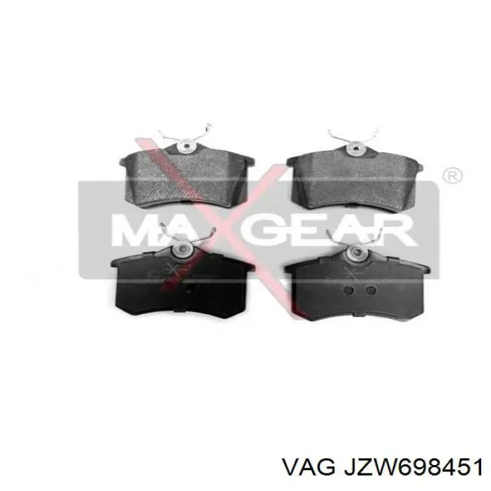 Comprar JZW698451 VAG Pastillas de freno traseras