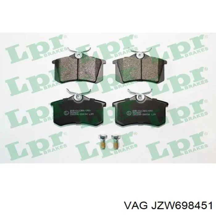 Pastillas de freno traseras JZW698451 VAG