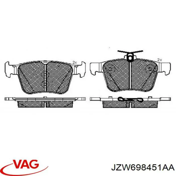 Pastillas traseras VAG JZW698451AA