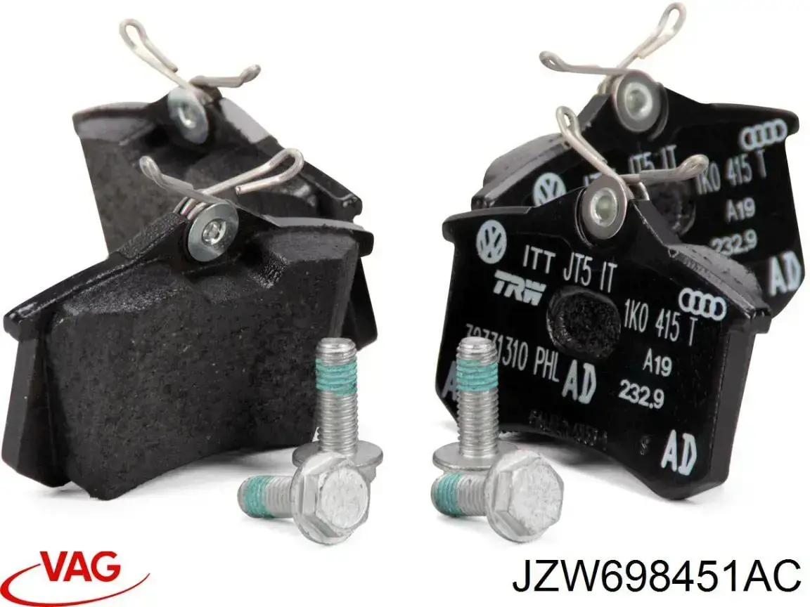 Pastillas traseras VAG JZW698451AC