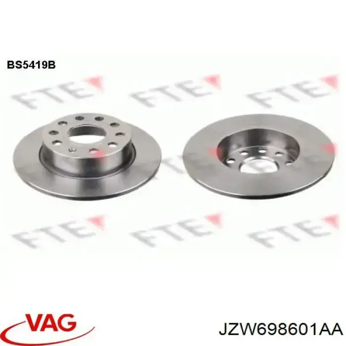 Disco de freno trasero VAG JZW698601AA precio, desde 27,10 EUR