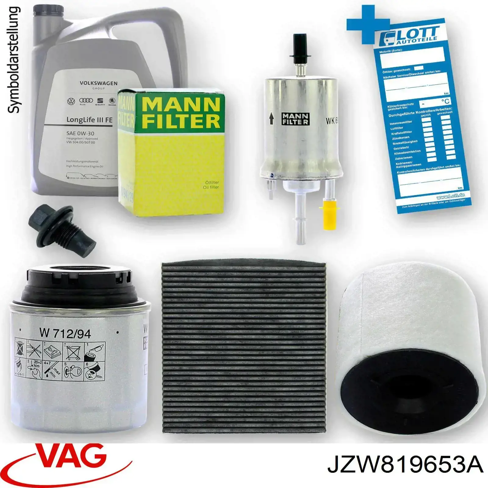 Filtro de habitáculo JZW819653A VAG