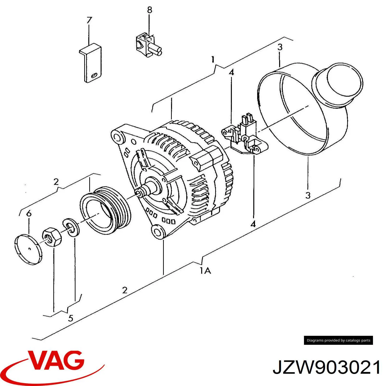 Alternador del motor VAG JZW903021X precio, desde 74,05 EUR
