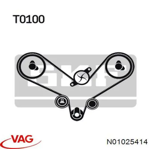 Juego de correas dentadas VAG N01025414 precio, desde 88,45 EUR