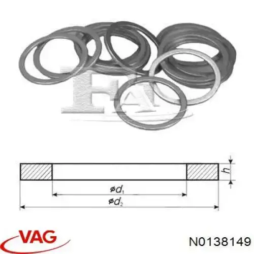 Junta del cárter del motor VAG N0138149