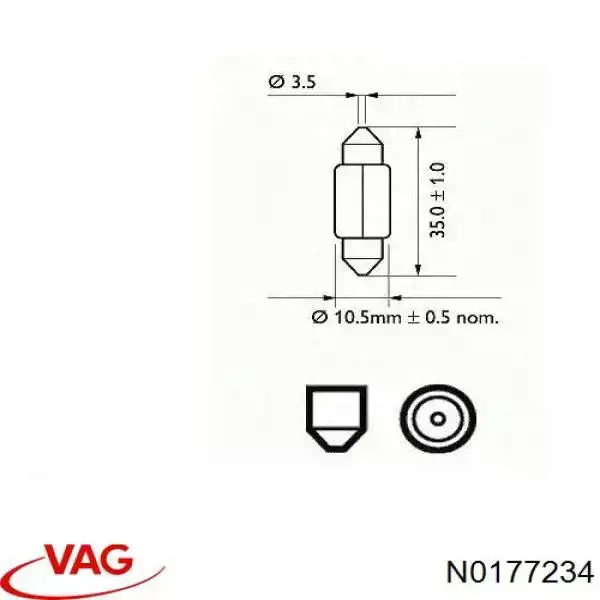 Comprar N0177234 VAG Lámpara de luz interior de cabina