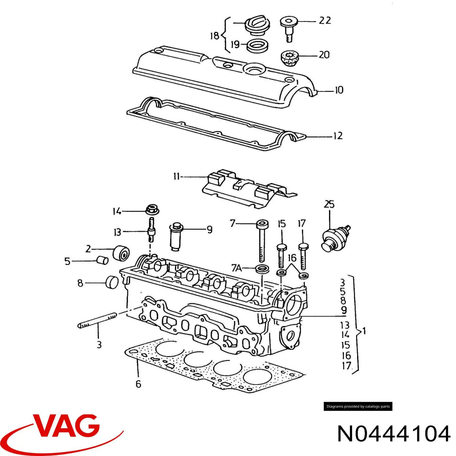 Espárrago del colector de escape VAG N0444104 precio, desde 1,91 EUR