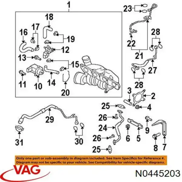 Espárrago del colector de escape VAG N0445203
