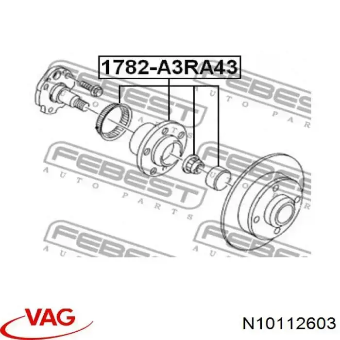 Tornillo (tuerca) de sujeción VAG N10112603 precio, desde 1,16 EUR