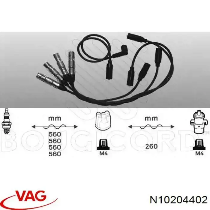 N10204402 VAG juego de cables de encendido