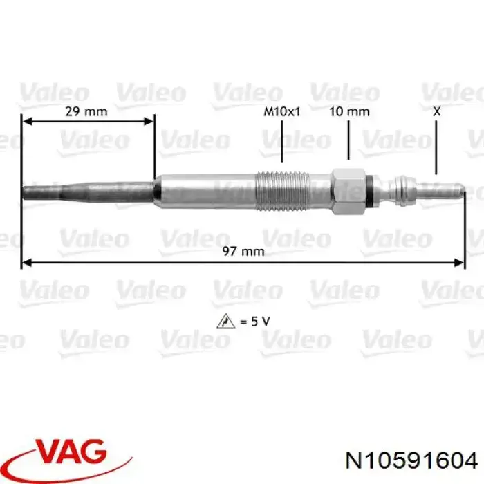 Bujías incandescentes VAG N10591604 precio, desde 26,14 EUR