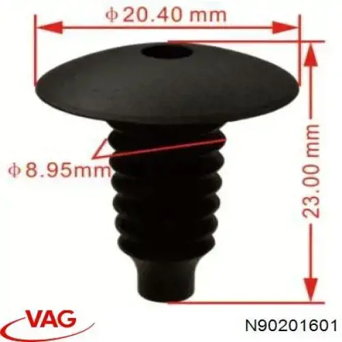 N90201601 VAG Clip de fijación del guardabarros