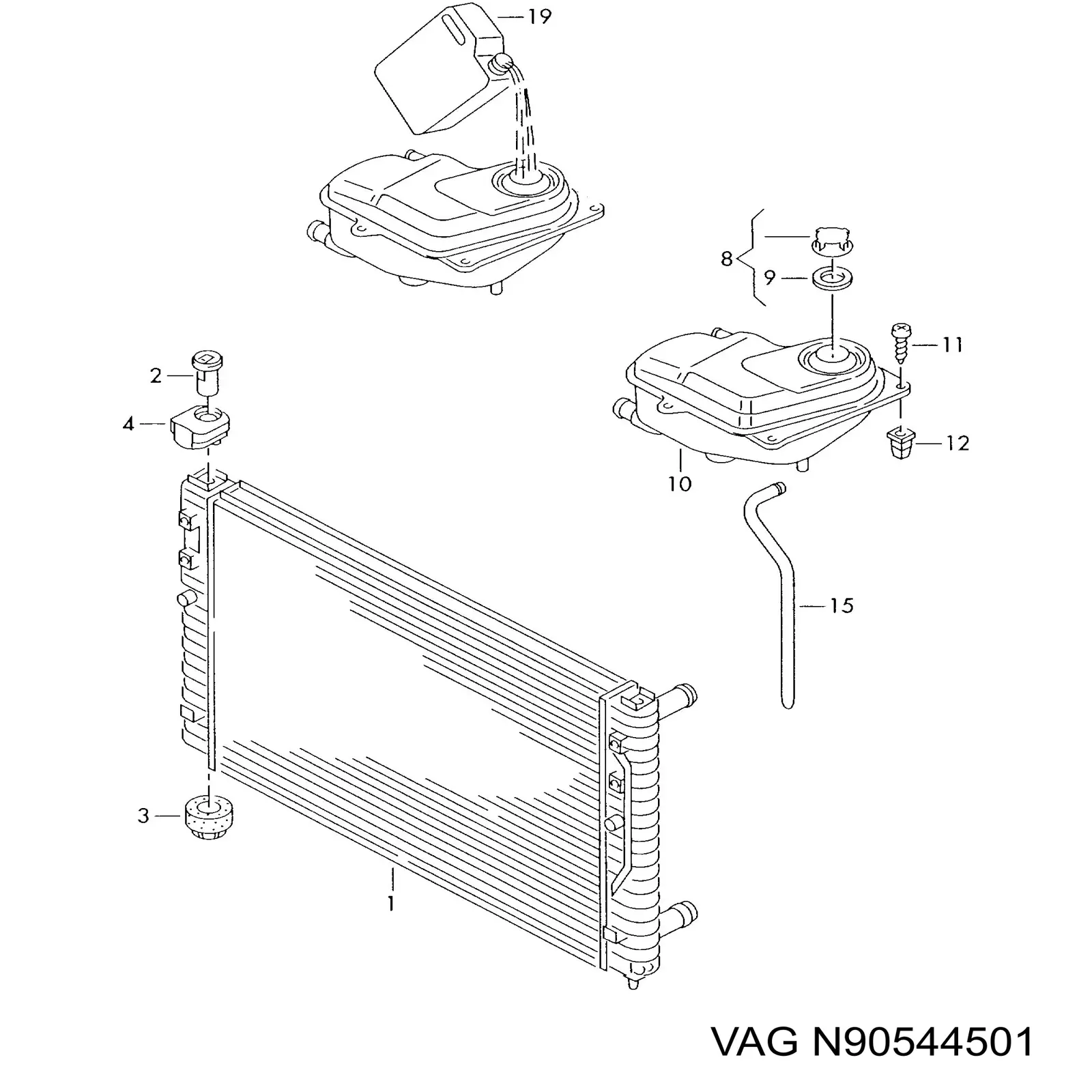 Radiador de água VAG N90544501