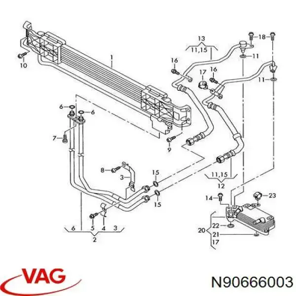 N90666003 VAG anillo de sellado de la manguera de entrada del compresor